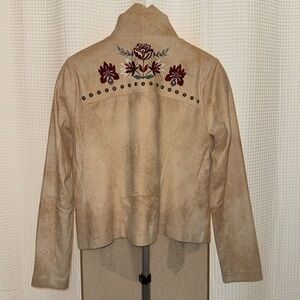 ⛷️ Shyanne Fly-Away Zip Up Cardigan with Embroidered flowers & metal studs